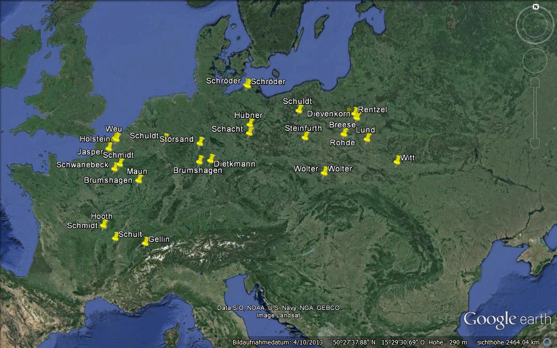 Europakarte Gefallene 1